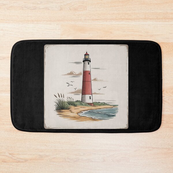 Item preview, Vintage Barnegat Lighthouse Nautical Coastal Art   designed and sold by Fitswear.