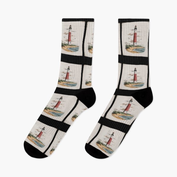 Item preview, Vintage Barnegat Lighthouse Nautical Coastal Art   designed and sold by Fitswear.