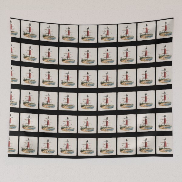 Item preview, Vintage Barnegat Lighthouse Nautical Coastal Art   designed and sold by Fitswear.