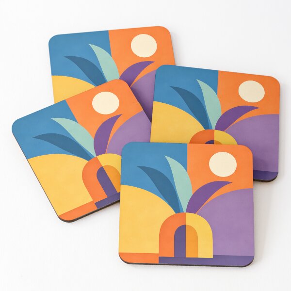 Item preview, Organic Arch Landscape with Sun and Curved Leaves designed and sold by InkSmithery.