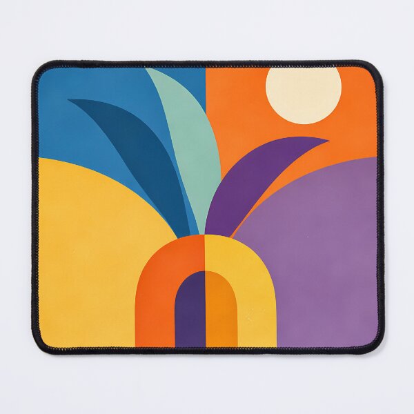 Item preview, Organic Arch Landscape with Sun and Curved Leaves designed and sold by InkSmithery.