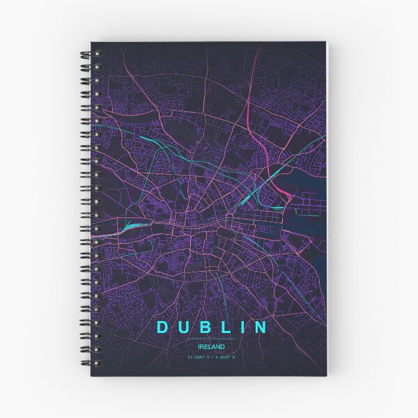 Item preview, Neon Style Map of Dublin, Ireland designed and sold by Enea Kelo.