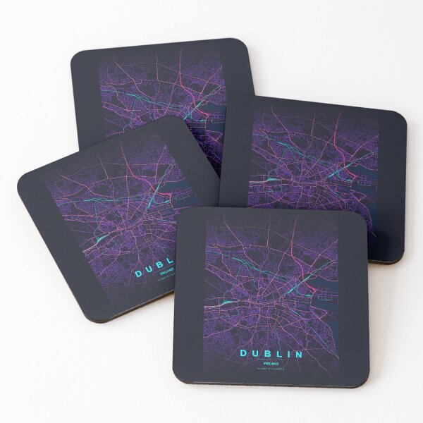 Item preview, Neon Style Map of Dublin, Ireland designed and sold by Enea Kelo.