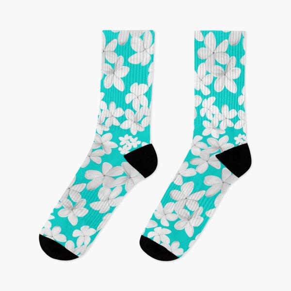 Item preview, White Toned Plumeria on Aqua Background designed and sold by PD-Coastal.