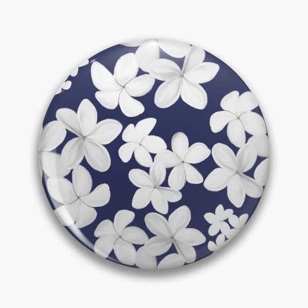 Item preview, White Toned Plumeria on Navy Background designed and sold by PD-Coastal.