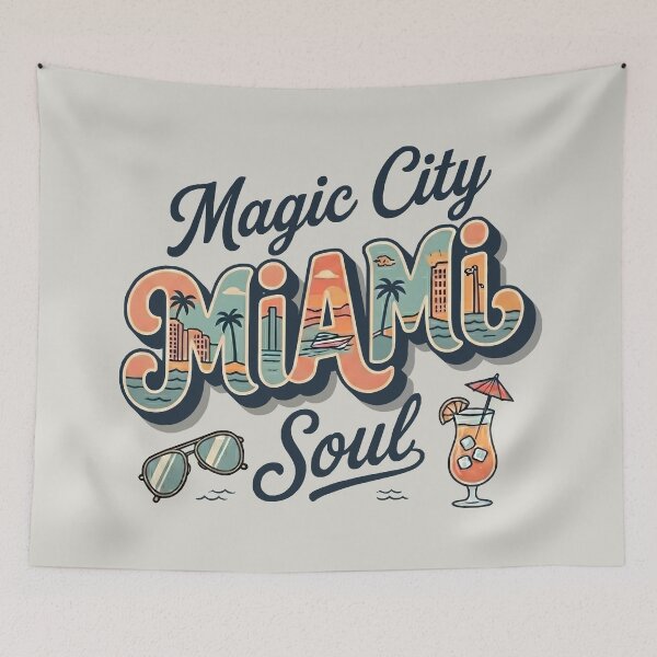 Item preview, Miami Magic City Soul | Vintage Retro Tropical Beach designed and sold by PryntedLabs.