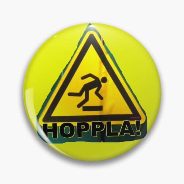 Item preview, Yellow warning sign with HOPPLA! designed and sold by ZoffArt-Shop.