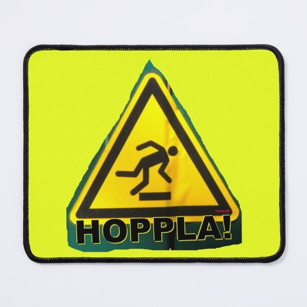 Item preview, Yellow warning sign with HOPPLA! designed and sold by ZoffArt-Shop.
