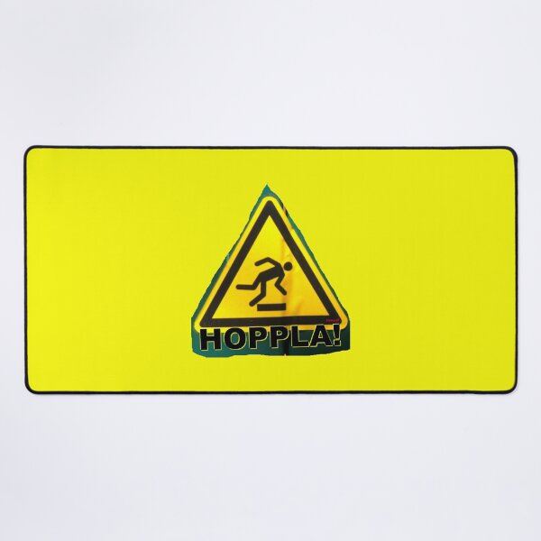 Item preview, Yellow warning sign with HOPPLA! designed and sold by ZoffArt-Shop.