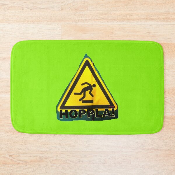 Item preview, Yellow warning sign with HOPPLA! designed and sold by ZoffArt-Shop.