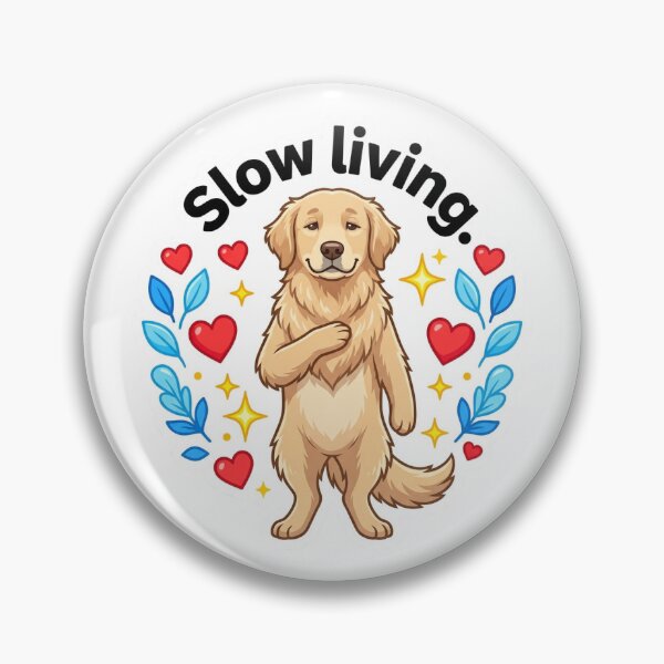 Item preview, Slow living calm golden retriever sticker design designed and sold by wildbest.