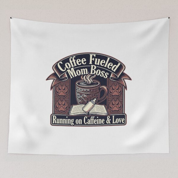 Item preview, Coffee Fueled Mom Boss Tee Running on Caffeine Love Gift designed and sold by YMLux.