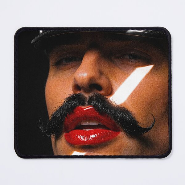 Item preview, Gay Cop Mustache Red Lipstick Police Hat designed and sold by ZhivanCrimson.
