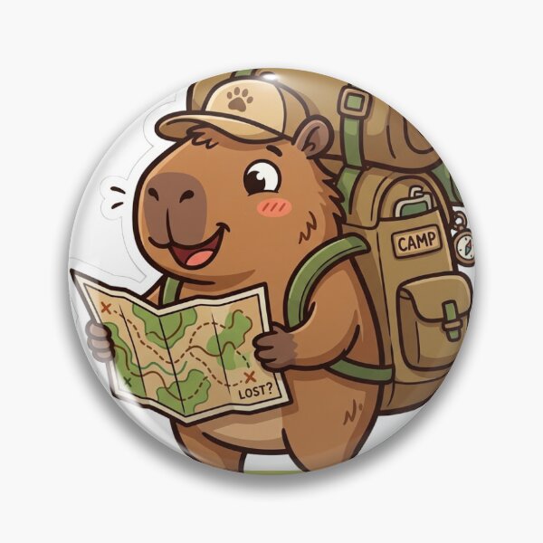 Item preview, Backpacker Capybara Reading a Map designed and sold by LambeLab.