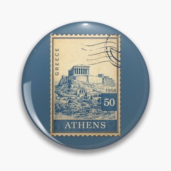 Artikelvorschau, Athen Griechenland Akropolis Vintage Briefmarke Postkarte Reisesouvenir Europa entworfen und verkauft von Annika Shurafa.