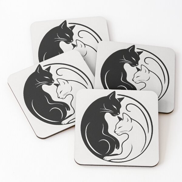 Item preview, Minimalist Cat Yin Yang - Black and White Feline Harmony designed and sold by Sybille-Yates.