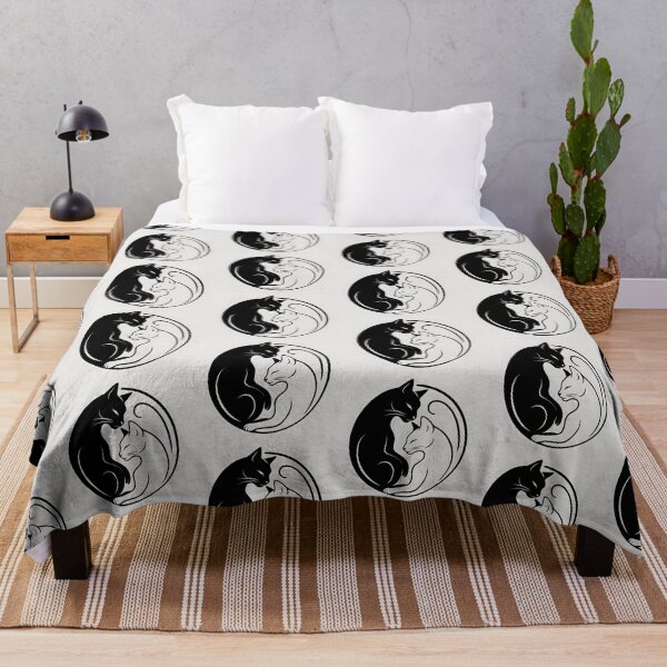 Item preview, Minimalist Cat Yin Yang - Black and White Feline Harmony designed and sold by Sybille-Yates.