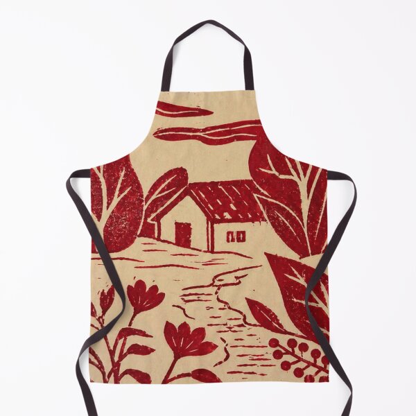 Item preview, Minimal red cat print watching lake and mountains at sunset designed and sold by zelvador.