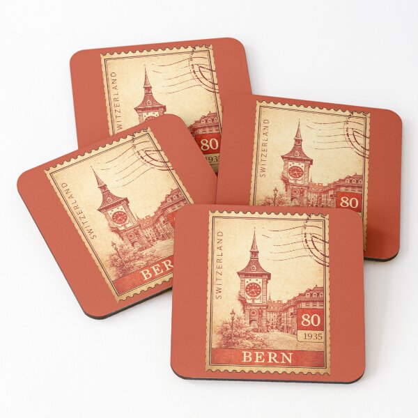 Artikelvorschau, Bern Zytglogge Vintage Briefmarke Postkarte Reisesouvenir Europa Schweiz entworfen und verkauft von Annika Shurafa.