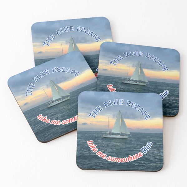 Item preview, The Blue Escape Take Me Somewhere Blue Sailing Boat Sea Waves Nautical designed and sold by LittleBigGifts.