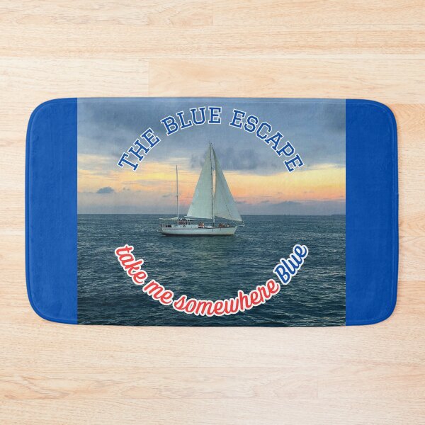 Item preview, The Blue Escape Take Me Somewhere Blue Sailing Boat Sea Waves Nautical designed and sold by LittleBigGifts.
