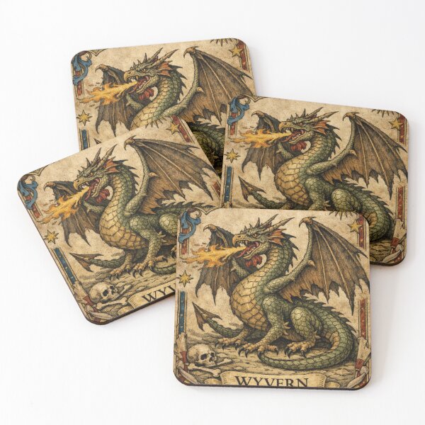 Item preview, Medieval Wyvern Manuscript Page designed and sold by ITSimagination.