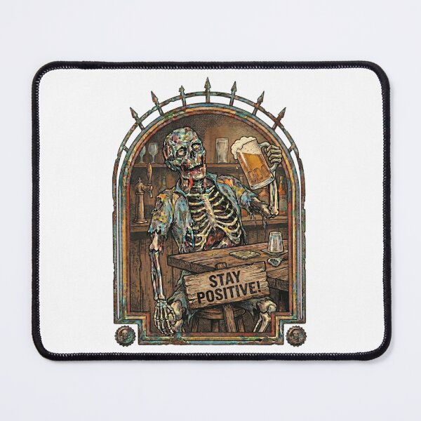Item preview, Stay Positive Funny Zombie Beer Skeleton Horror Meme designed and sold by Joruproyect.