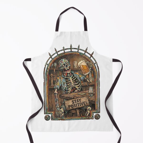 Item preview, Stay Positive Funny Zombie Beer Skeleton Horror Meme designed and sold by Joruproyect.