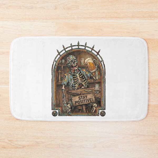 Item preview, Stay Positive Funny Zombie Beer Skeleton Horror Meme designed and sold by Joruproyect.
