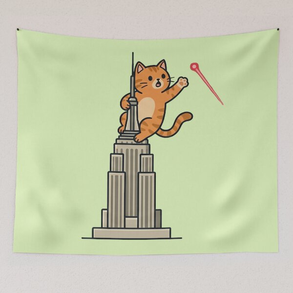 Item preview, Funny Orange Cat Empire State Building Laser Pointer designed and sold by MythoWorldddd.