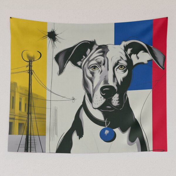 Item preview, Dog in Colorful Cubist Style Painting designed and sold by RAISC.