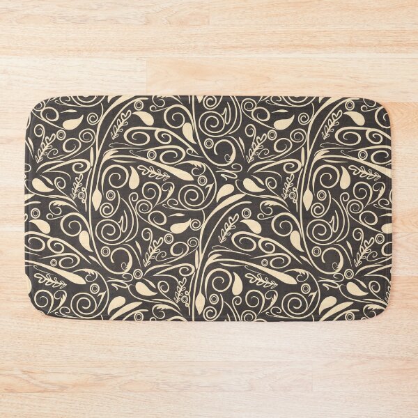 Item preview, Dark Background with Elegant Autumn Fall Leaves Swirls & Flourishes designed and sold by amegaitdesign.