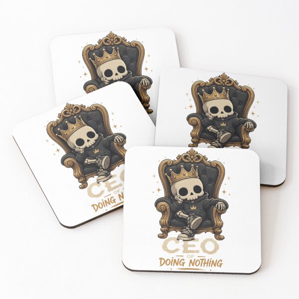Item preview, Cute Skull King – CEO Of Doing Nothing Funny Dark Humor Skeleton T-Shirt Design designed and sold by LOLKart.