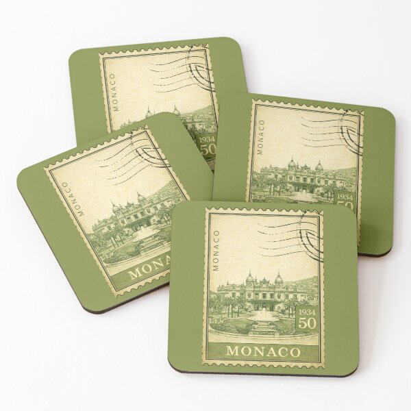 Item preview, Monaco Monte Carlo Architecture Vintage Stamp Travel Souvenir Europe Postcard designed and sold by Annika Shurafa.