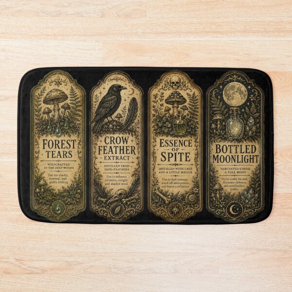 Item preview, Goblincore Apothecary Potion Labels – Vintage Victorian Dark Botanical Art | Witchy Goblincore Gift designed and sold by irfanshikh.