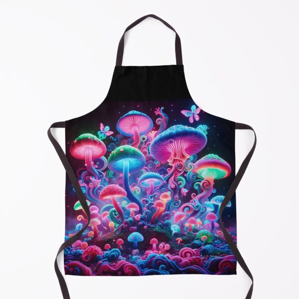 Item preview, Neon Psychedelic Mushrooms - Trippy Glowing Fantasy Forest designed and sold by Sybille-Yates.