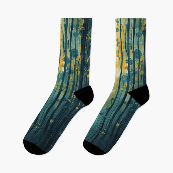 Item preview, Golden Leaves in the Teal Wood designed and sold by AbstractAnom.