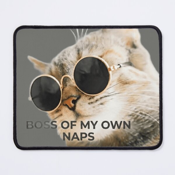 Item preview, Boss Of My Own Naps Funny Cat Sticker - Cool Cat with Sunglasses Art designed and sold by zakman02.