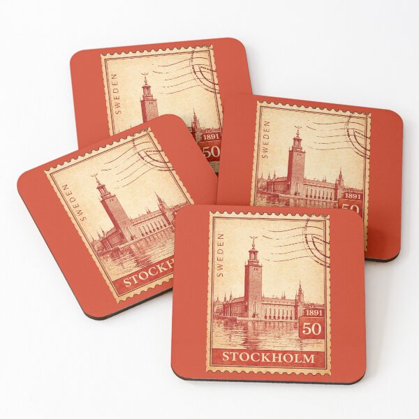 Item preview, Postal de recuerdo de viaje del Ayuntamiento de Estocolmo, Suecia, Europa designed and sold by Annika Shurafa.