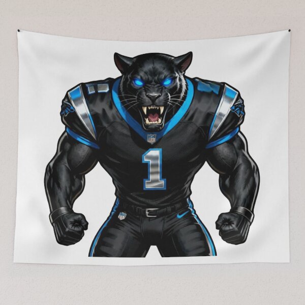 Item preview, Aggressive Blue Panther Football Mascot designed and sold by Pandora´s Box.