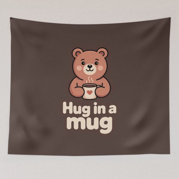 Item preview, Hug in a Mug – Minimalist Bear Barista Art Print, Cozy Coffee Lover Illustration designed and sold by Montodesign.