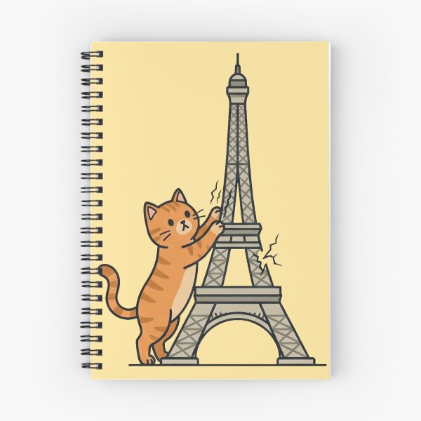 Item preview, Funny Orange Cat Scratching Eiffel Tower Paris  designed and sold by MythoWorldddd.