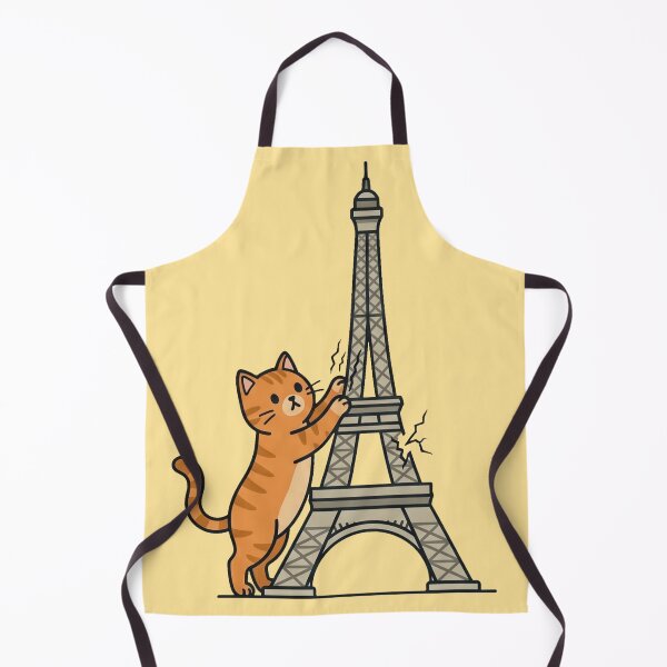 Item preview, Funny Orange Cat Scratching Eiffel Tower Paris  designed and sold by MythoWorldddd.