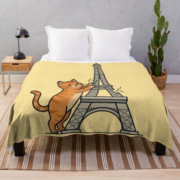 Item preview, Funny Orange Cat Scratching Eiffel Tower Paris  designed and sold by MythoWorldddd.