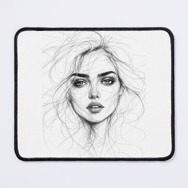 Item preview, Pencil Line Drawing Female Portrait 6 designed and sold by Yontartov.