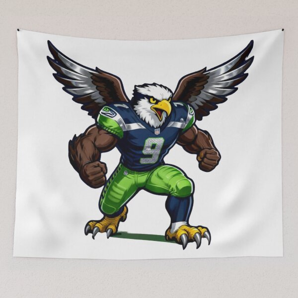 Item preview, Aggressive Sea Hawk Football Mascot #9 designed and sold by Pandora´s Box.