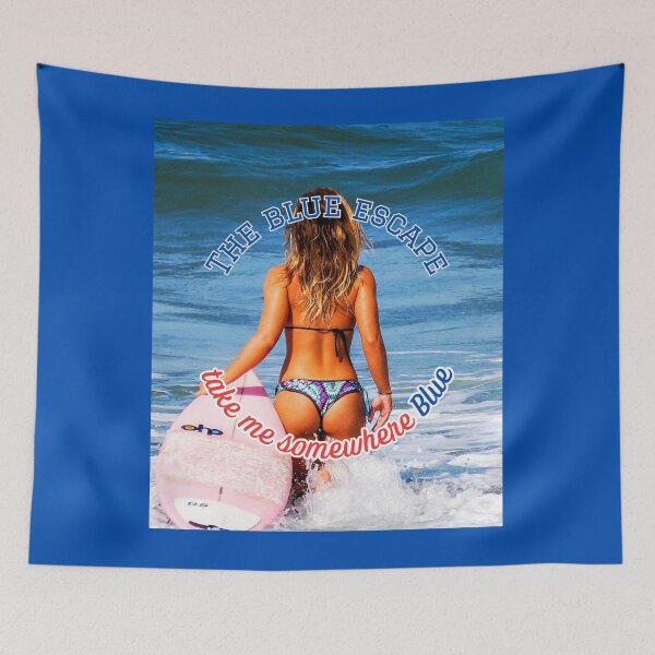 Item preview, The Blue Escape Surf Girl Bikini Beach Ocean Summer designed and sold by LittleBigGifts.