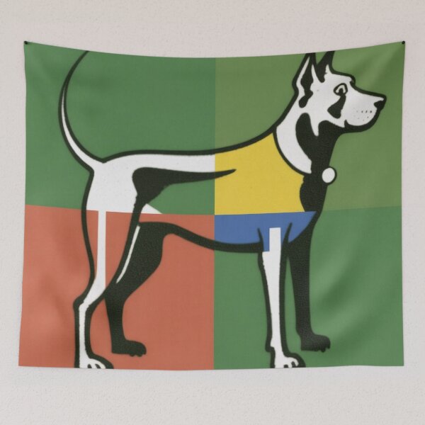 Item preview, Dog in Colorful Cubist Style Painting designed and sold by RAISC.