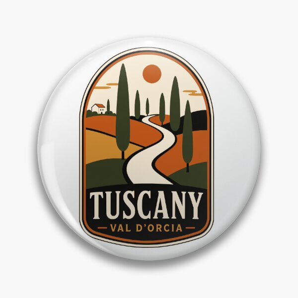 Item preview, Tuscany Vintage Travel Badge T-Shirt - Val d'Orcia Italian Countryside designed and sold by Lyfeinsights.