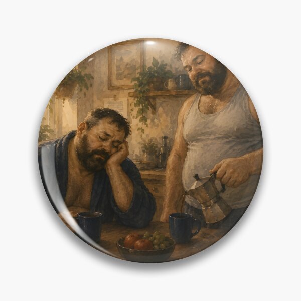 Item preview, Bearded men having coffee designed and sold by adiam8342.